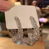 Pendientes colgantes arco exagerado de personalidad para mujeres niñas 925 aguja de plata luz coreana joyería de diamantes de imitación de lujo