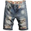 Jeans masculinos shorts jeans na altura do joelho calças retas homens verão casual hommes