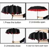 Paraplyer 10k dubbelskikt vindtätt helt automatiska manliga kvinnor paraply tre vikbara kommersiella stora hållbara ramparasol 230217