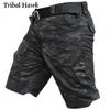 Męskie szorty letnie taktyczne krótkie krótkie krótkie krótkie spodnie Paintball Wodoodporne spodnie Army Airsoft Multi Pocket Botton Shorts Z0216