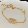 2023 - Dames ketting oorbellen armband ring designer luxe goud hartvormig parel kristal goud dubbele V letter 925 zilveren sieraden klassiek