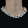 Kettingen 2023 Aankomst van hoge kwaliteit 5a kubieke zirconia hiphop vrouwen mannen jongens sieraden geometrische ronde cz cluster link ketting ketting