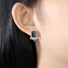 Stud Earrings Blue Gem White Zircon Style Fashion Good Jewerly For Women 2023 Gift In 925 Sterling Silver Super Deals