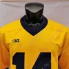 Maglie da calcio del Michigan Maglie da calcio Wolverines Maglia da calcio NCAA College Glasgow Karan Higdon Chris Evans Tru Wilson Peoples-Jones