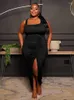 Платья плюс размеры элегантные для женщин Summer Midi Dress U nece Ladies Sexy Bodycon Bangage Оптовая оптовая капля