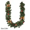 Christmas Decorations 1.8m For Home Bar Tops Ribbon PVC Thicken Green Garland Tree Ornaments Year Xmas Decor