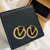 Ring Letter Eardrop Full Diamond Women Charm Classic Brass Ear Stud Lady Outdoor Simple Generous Earring