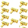 D￩compression Toy Money Gun Shooter Ruince 18K Real Gold Plating Prop Dollar Cash Cannon Make It Pain for Party Nightclub Birthday Dh58d