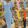 Casual Dresses Women Maxi Sticked Elegant Solid Bodycon V Neck Long Sleeve Sweater Dress 2023 Spring Office Lady Sexy Chic