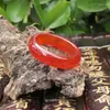 Cluster Rings 20.1mm Natural Gourmet Kinds Of Male And Female Models Red Agate Jade Ring Finger Authentic Thin Strips