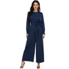 Ethnic Clothing Jumpsuit Women Muslim Sets Wide-leg Pant Ramadan Hijab Abaya Dubai Robe Femme Musulmane Turkish Jilbab Musulman Islamic