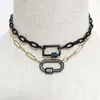 Pendant Necklaces Men Punk Cool Black Necklace Fashion Shiny Square Spiral Buckle Ladies Charm Short Neck Chain 2023 Jewelry