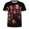 T-shirt à manches courtes pour hommes, produits de mode de Style de rue, impression 3d, motif de crâne quatre saisons, vêtements Y2k