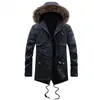 Men's Down Warm Men Padded Parka Cotton Coat Winter Hooded Jacket Mens Personality Large Thick Windproof Parkas Male