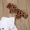 Pijamas Citgeett otoño 3 uds. Ropa de bebé niña nacida Ruffle Romper Top faldas de leopardo conjunto de trajes 230217