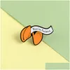 Cartoon Accessories Funny Youre Fxxxxd Lucky Fortune Cookie Brooches Orange Banner Enamel Pins Custom Lapel Badge Jewelry For Friend Dhw0L