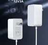 Power adapter supply chargers UL FCC certificate US PLUG 24W 12v 1A 2A AC DC Switching 5521 5525 tips