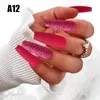 False Nails 24pcs/Box Matte Glitter Design Ballerina Fake Press on Frenchfoin Full Cover Nail Tips with Jelly Glue