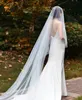 V114 Pearl Veil med 2 Tiers Bridal Veil Cathedral White Ivory Wedding Veil med pärlor Brudslöjor täcker ansikte