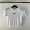 Kobiety projektantki koszulki dla kobiet letnie wełniane topy z literą wzór startowy Milan Ubranie Ubranie High End Elastyczność pusta 6tyj