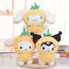 Nowy ananasowy puff niedźwiedzia Kuromi Plush Dolls San Big Ear Jade Dog Melody Net Red Plush Toy Girl Doll 3 Style Mix LT0020