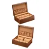 Bekijk dozen houten doos vergrendeling sieraden oorbellen ringen ketting organisator houder