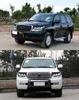 2 adet Toyota Land Cruiser için Otomatik Araba Kafası Işık Parçaları 20 08-20 15 LED Far Değiştirme DRL Farlar