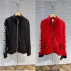 Mensjackor Senaste design Mens och kvinnor Chrome Jacket Sports Mesh Casual Coat High Street Black Red Zipper Tops 230216