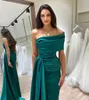 Feestjurken Sevintage High Side Split Mermaid Satin prom jurken Pleit gedrapeerde avondjurken Ruches formele feestjurk 230217