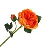 Fleurs décoratives Roses artificielles avec des feuilles réaliste tête de Rose fausse branche de soie pour bricolage mariage bureau à domicile printemps jardin décor
