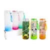 Sublimation Blanks glass water bottle 17oz 500ml ambre Color frosted Blank Bottles with cap and portable ring