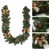 Christmas Decorations 1.8m For Home Bar Tops Ribbon PVC Thicken Green Garland Tree Ornaments Year Xmas Decor