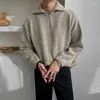 Herrtröjor 2023 Spring Light Luxury Fashion Stick Sweater Pullover Solid Color Boutique College Style Clothing Casual