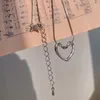 Choker Chokers Colorful L Fashion Casual Silver Color Heart Shape Pendant Hip Hop Clavicle Chain Necklace Women Jewelry For Ladies