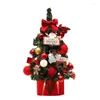 Decorazioni natalizie Mini albero artificiale con luci a stringa LED Ornamenti Centrotavola fai da te Xobw