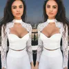 Women's Blouses Shirts Summer Fashion Women Sexy Cutout Long Sleeve Lace Shirt Tops Blouse Crop White Black 230217