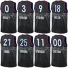 Печать городского баскетбола Jalen McDaniels Jersey 7 Джеймс Харден 1 Тобиас Харрис 12 Джоэл Эмбиид 21 Жорж Нян 20 Тайрез Макси 0 Шак Милтон 18 Имя Имя мужчины Дети Дети