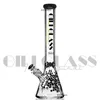 18" tall 9mm thick beaker bong Hookahs Glass Wax Bongs Recycler Water Pipes mini perc dab rig smoking pipe with bowl Oil Rigs Heady Rig