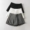 Skirts Summer High Waist Skirts Womens Sexy Mini Skirts Vintage Pleated Skirt Korean Tennis Skirts Short White Black 230217