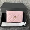 Fashion Luxury Designers Women coin purses caviar lambskin four card slots card holder originals wallets classic men Genuine Leather wallet cardholder key pouch