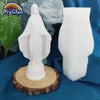 Świece 3D Virgin Mary Model silikonowy mniszka mniszka ręcznie robione rzemiosło gips aromaterapeu