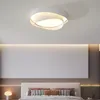 Luces de techo LED modernas para sala de estar, dormitorio, comedor, cocina, candelabro de decoración con Control remoto inteligente redondo nórdico