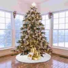 Dekoracje świąteczne drzewo spódnica na dywan dekoracje kołnierzyka spódnice ornamentów mata białe okrągłe ozdoby świąteczne
