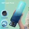 Water Bottles 5001000ml Sport Water Bottle BPA Free With Bounce Lid Time Marker Leakproof Frosted Tritan Plastic Cup for Outdoor Fitness Gym 230216