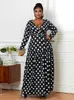 Plus size jurken sexy kerstjurk vrouwen elegante casual maxi met mouwen lang geplooide groothandel druppel