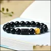 Brins Perlés 8 Mm Perles De Pierre Oeil De Tigre 12 Constellation Couple Bracelet Noir Hommes Bracelets Pour Femmes Pseras Mascina Hombre Entier Dhhb1