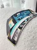 シルクスカーフデザイナーレタープリント花柄シルクスカーフヘッドバンド女性用ファッションスカーフショルダートート荷物リボンヘッドラップダブルリボンレディースギフト