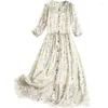 Party Dresses Summer Dress 2023 Spring Pure Silk Women Vintage Floral Korean Boho Elegant Ladies Clothes Vestido Longo