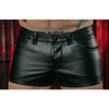 Men's Shorts Men Shorts Solid Color Casual Mens Short PU Leather Pants Spring Summer Men Fashion Punk Style Black Shorts for Men Z0216