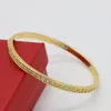 Bangle Stile semplice One Row Zirconia Women Yellow Gold Filled Solid Wedding GiftBangle